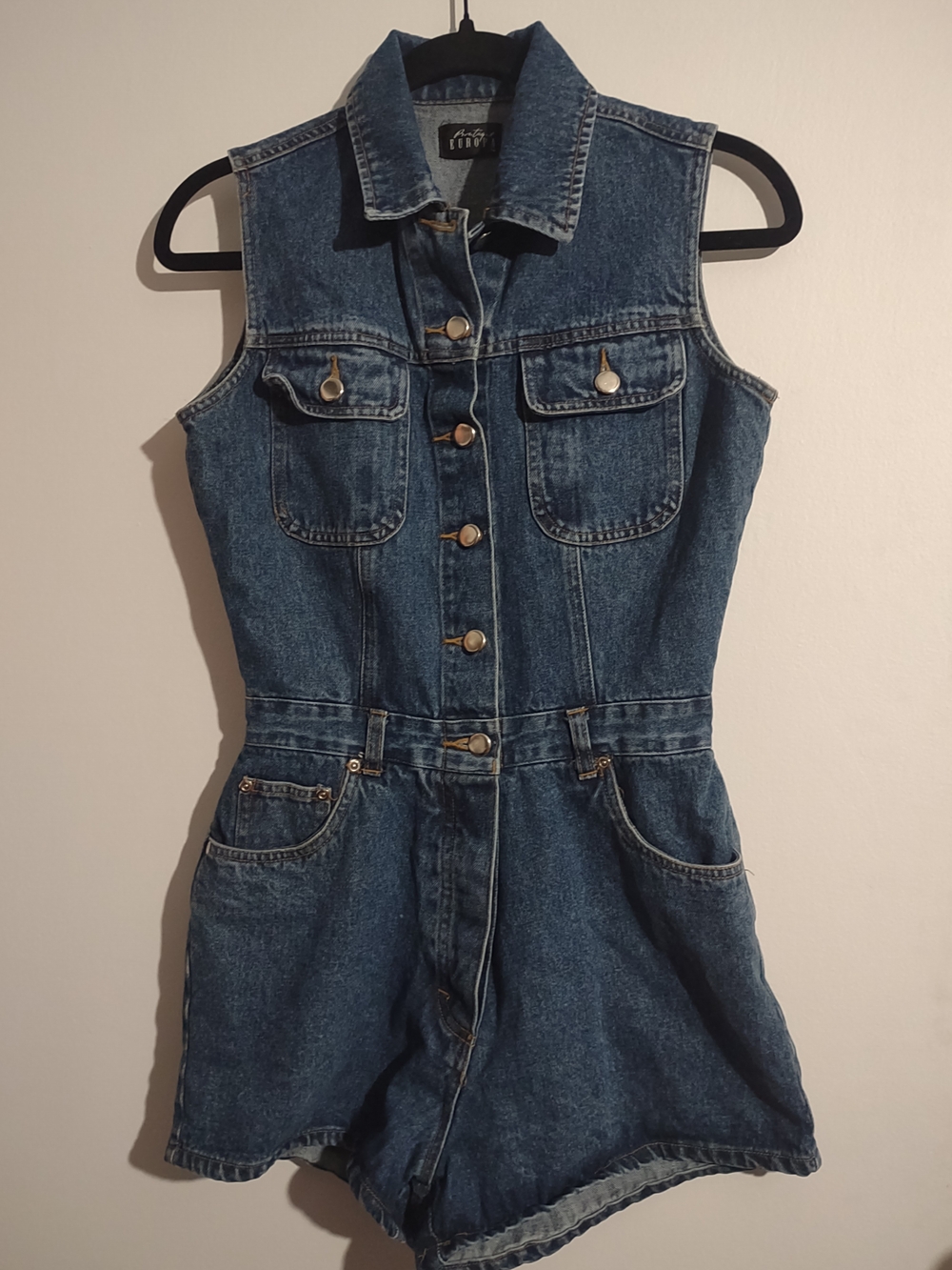 Vintage Boutique Europa Denim Romper- Classic Blue Jean